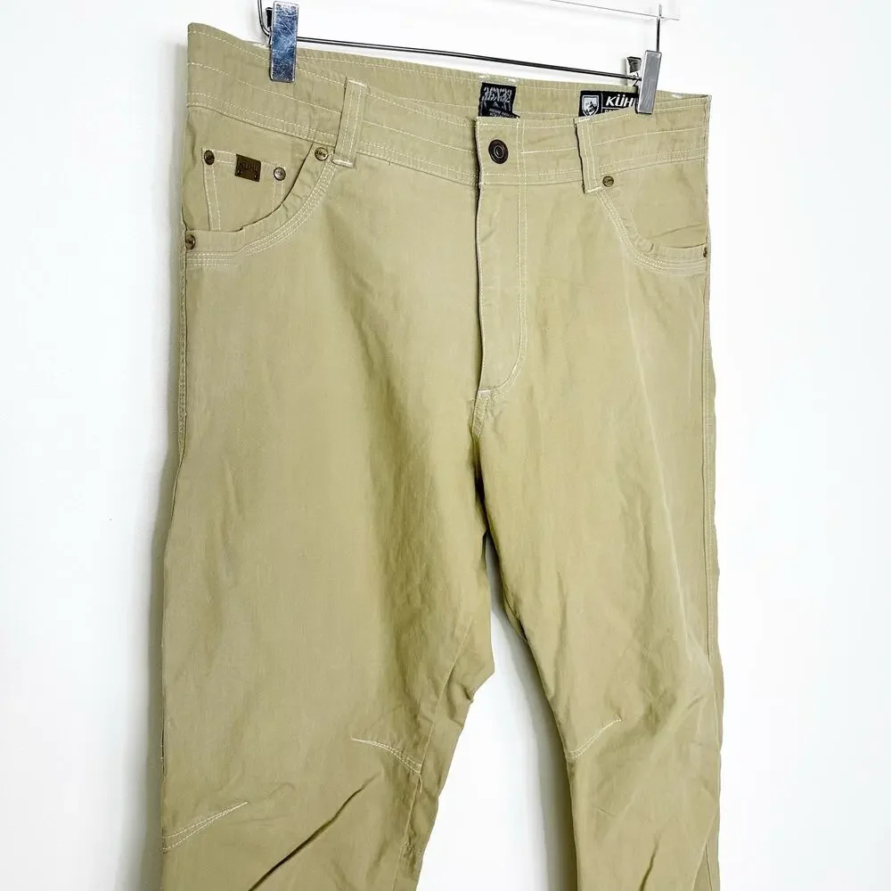 KUHL Men's Vintage Patina Dye Tan Outdoor Hiking Pants 36 x 32